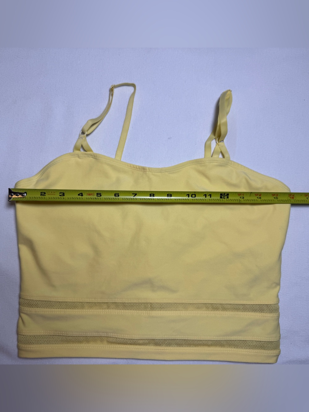 Nike Women’s Y2K Dri-FIT Shelf Bra Athletic Cami Tank Top Butter Yellow Large - Picture 4 of 5